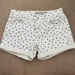 GAP Girlfriend Shorts- White with Blue Flowers